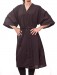 Jayne - Our Lightweight Crepe Wraparound Kimono in Black, front