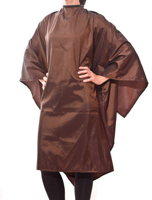 Lana - saloncapes.com's High Performance, Iridescent Polyblend Hair Cutting Cape in Brown