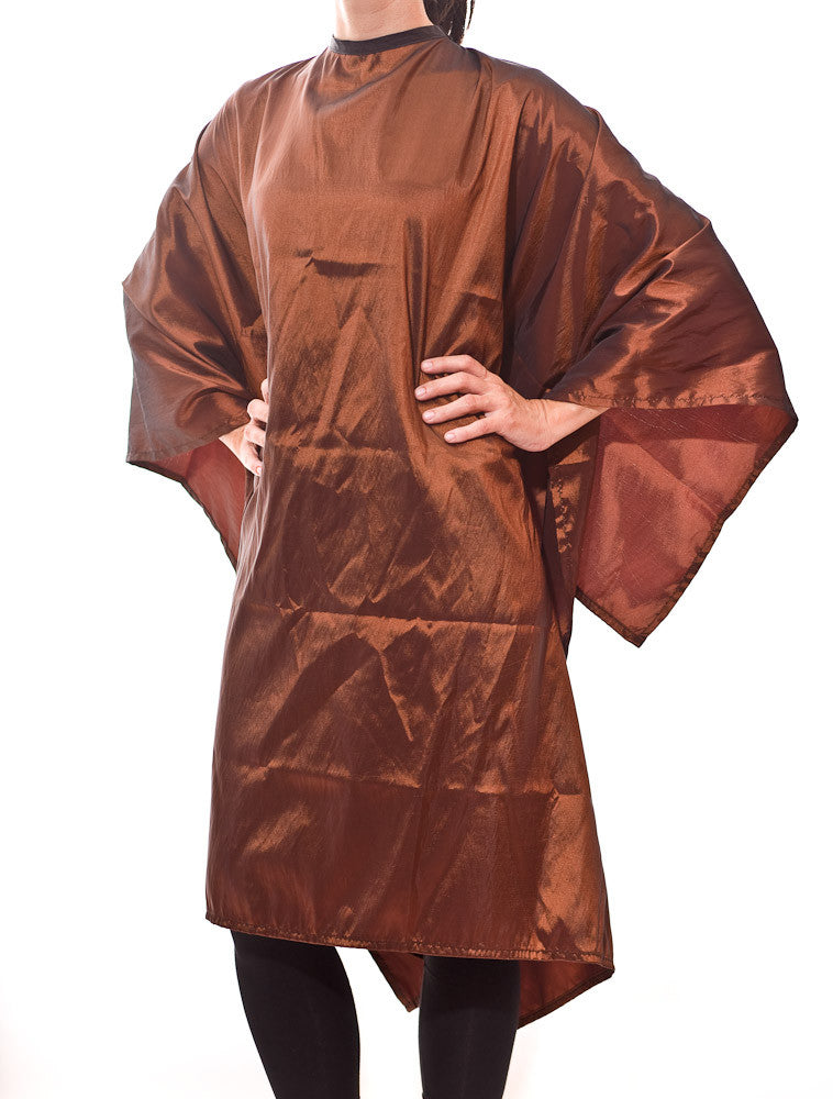 Lana - saloncapes.com's High Performance, Iridescent Polyblend Hair Cutting Cape in Copper