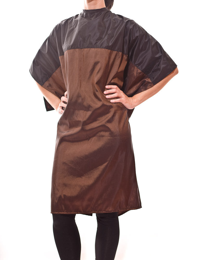 Rita - saloncapes.com's High Performance, Reversible Kevlar-blend Chemical Cape in Black/Brown, chemical side
