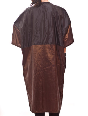 Snap Front Salon Smock in Brown