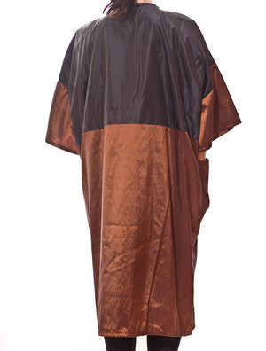 Marilyn - saloncapes.com's Iridescent, High Performance Polyblend Snap Client Robe in Copper, chemical proof back