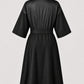Black Iridescent Kimono Client Robe back view with waterproof black back panel