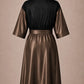 Brown Iridescent Kimono Client Robe back view with waterproof black back panel