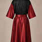 Burgundy Iridescent Kimono Client Robe back view with waterproof black back panel