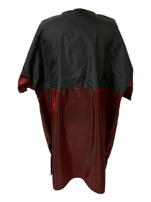 Zipper salon smock and client robes in burgundy