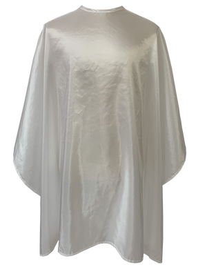 White hair cutting capes are extra long and wide
