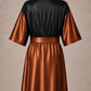 Copper Iridescent Kimono Client Robe back view with waterproof black back panel