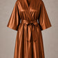 Copper Iridescent Kimono Client Robe front view with matching waist belt