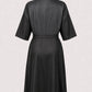 Black Crepe Kimono Client Robe back view with waterproof black back panel