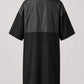 Back view of Black Crepe Snap-Front Client Robe with waterproof upper-back panel