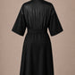 Black Iridescent Kimono Client Robe back view with waterproof black back panel