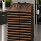 Iridescent brown zipper-front salon robes stacked in a 13-piece Baker’s Dozen bulk set