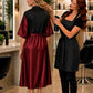 Burgundy Iridescent Kimono Client Robe with black waterproof back panel during salon spray service