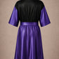 Purple Iridescent Kimono Client Robe back view with waterproof black back panel
