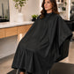 Black waterproof chemical and shampoo salon cape with full client coverage