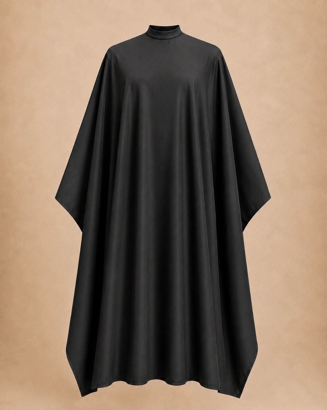 Black SalonCapes extra long cutting cape front view