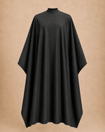 Black SalonCapes extra long cutting cape front view