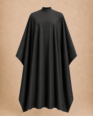 Black SalonCapes extra long cutting cape front view
