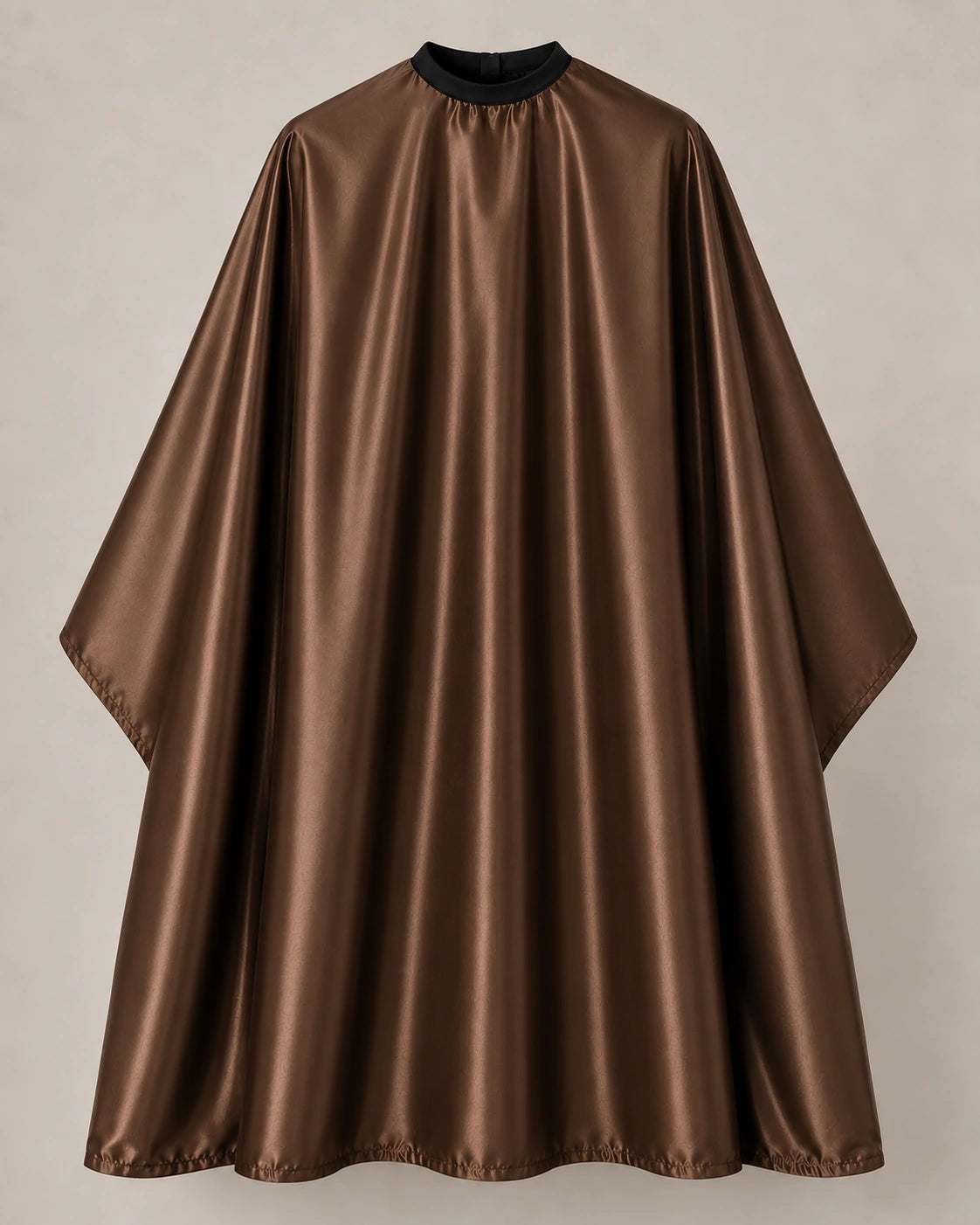 Brown iridescent SalonCapes cutting cape front view