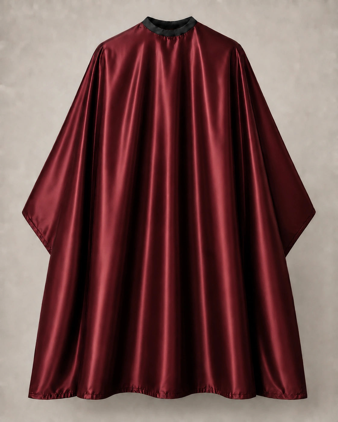Burgundy iridescent SalonCapes cutting cape front view