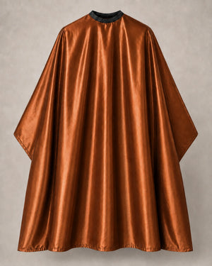 Copper iridescent SalonCapes cutting cape front view
