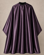 Eggplant iridescent SalonCapes cutting cape front view