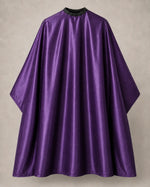 Purple iridescent SalonCapes cutting cape front view