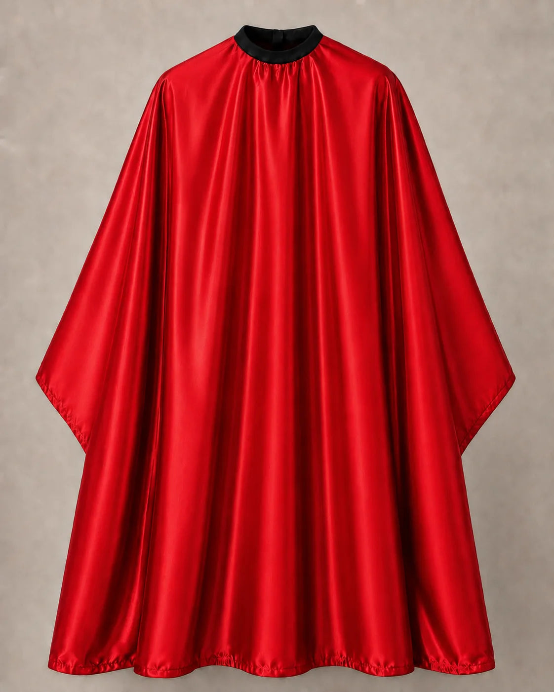 Red iridescent SalonCapes cutting cape front view