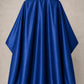 Royal blue iridescent SalonCapes cutting cape front view