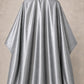 Silver iridescent SalonCapes cutting cape front view