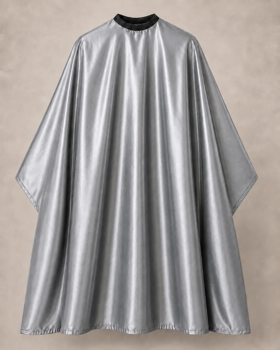 Silver iridescent SalonCapes cutting cape front view