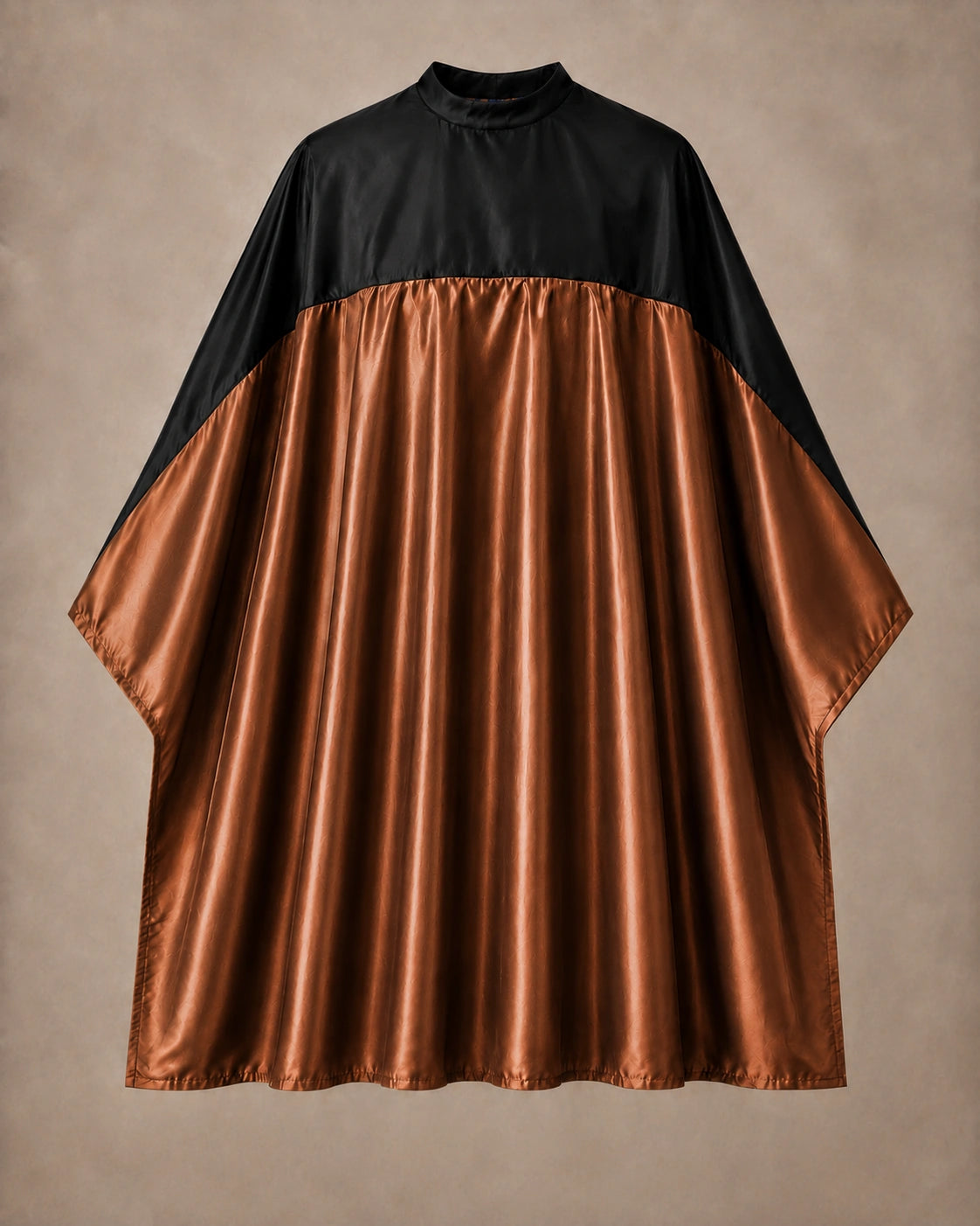 Copper and black SalonCapes reversible chemical cape front view