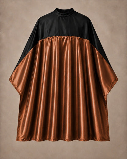 Copper and black SalonCapes reversible chemical cape front view