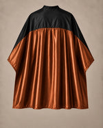 Copper and black SalonCapes reversible chemical cape front view
