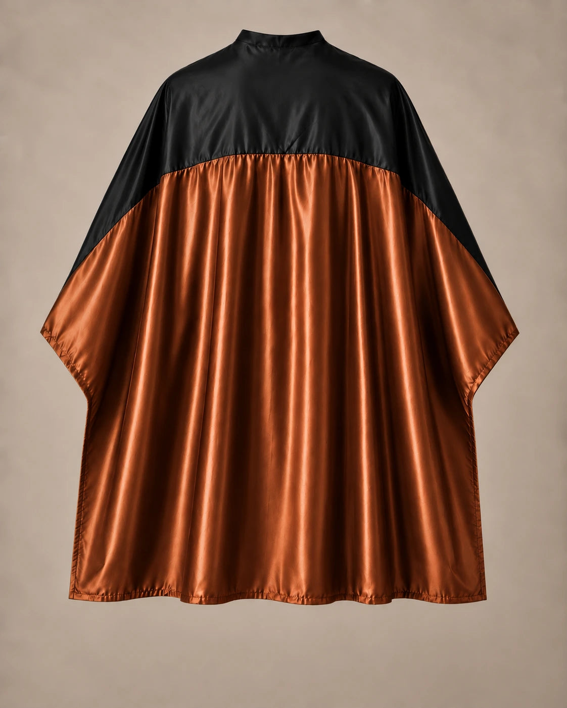 Copper and black SalonCapes reversible chemical cape front view