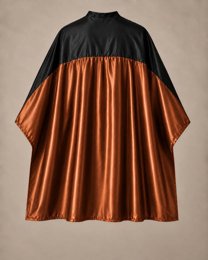 Copper and black SalonCapes reversible chemical cape front view