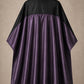 Eggplant and black SalonCapes reversible chemical cape front view