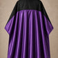 Purple and black SalonCapes reversible chemical cape front view