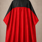 Red and black SalonCapes reversible chemical cape front view